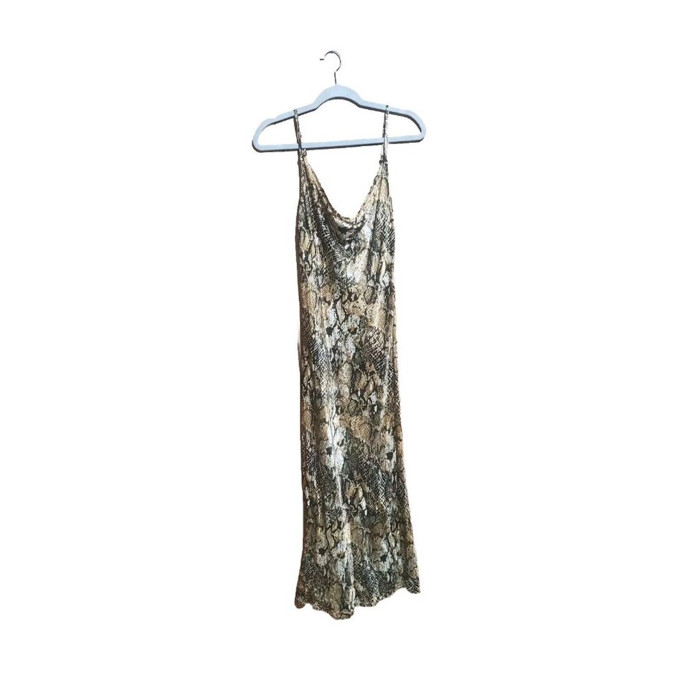 Dress Forum Cowlneck sleeveless Animal Print MOB Aesthetic Midi Size S